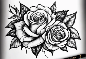 Dagger stabbing roses tattoo idea