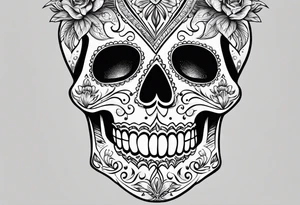 Day of the dead by itself skull with shading tattoo idea