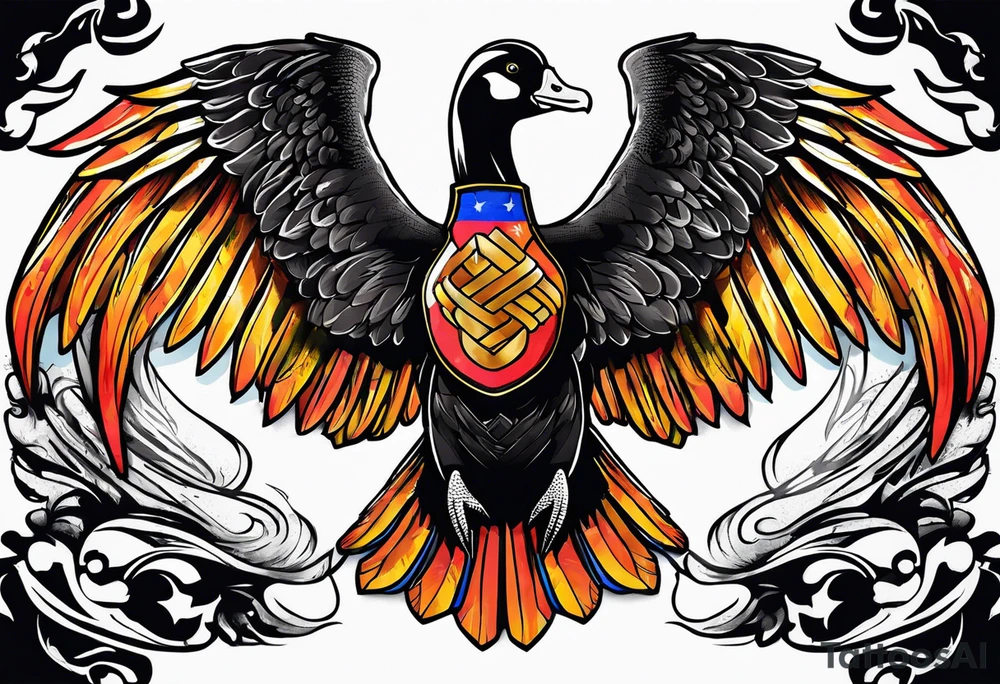 Jiu Jitsu belt colors on a goose wing tattoo idea