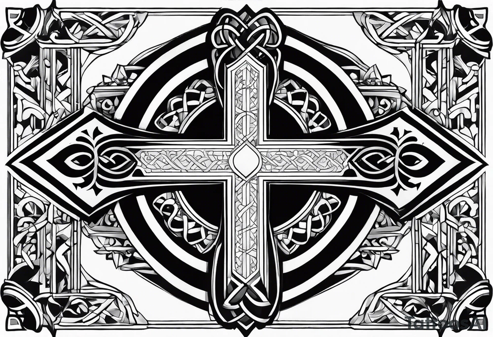 Bracelet with Coptic cross tattoo idea