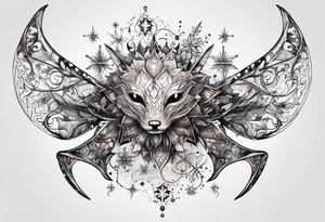 Constellation, animal alien, snowflake tattoo idea