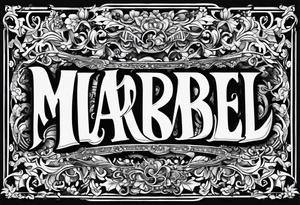 Lettering name spelling out “marabel” tattoo idea