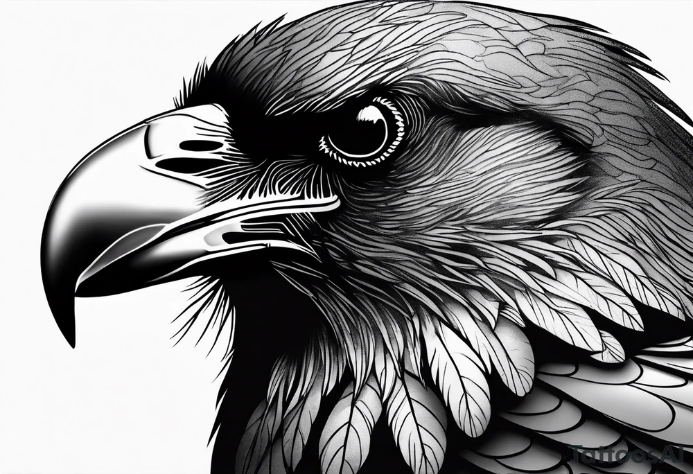 Big raven in nature tattoo idea
