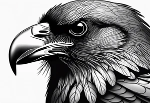 Big raven in nature tattoo idea