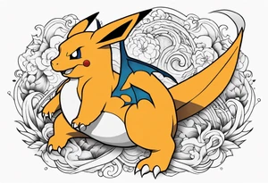 Charizard holding pikachu tattoo idea