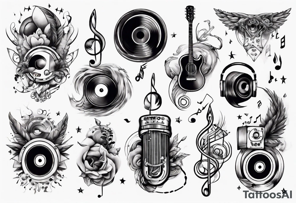 music sound tattoo idea