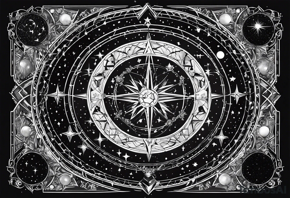 Design a tattoo featuring constellations arranged to form religious symbols, connecting the celestial realm with your faith. tattoo idea