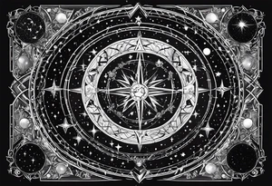 Design a tattoo featuring constellations arranged to form religious symbols, connecting the celestial realm with your faith. tattoo idea