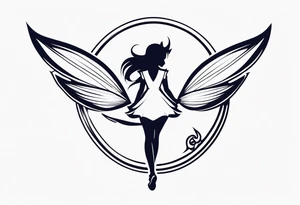 A fairy with a tail that is the fairy in the Fairy Tail anime guild logo tattoo idea