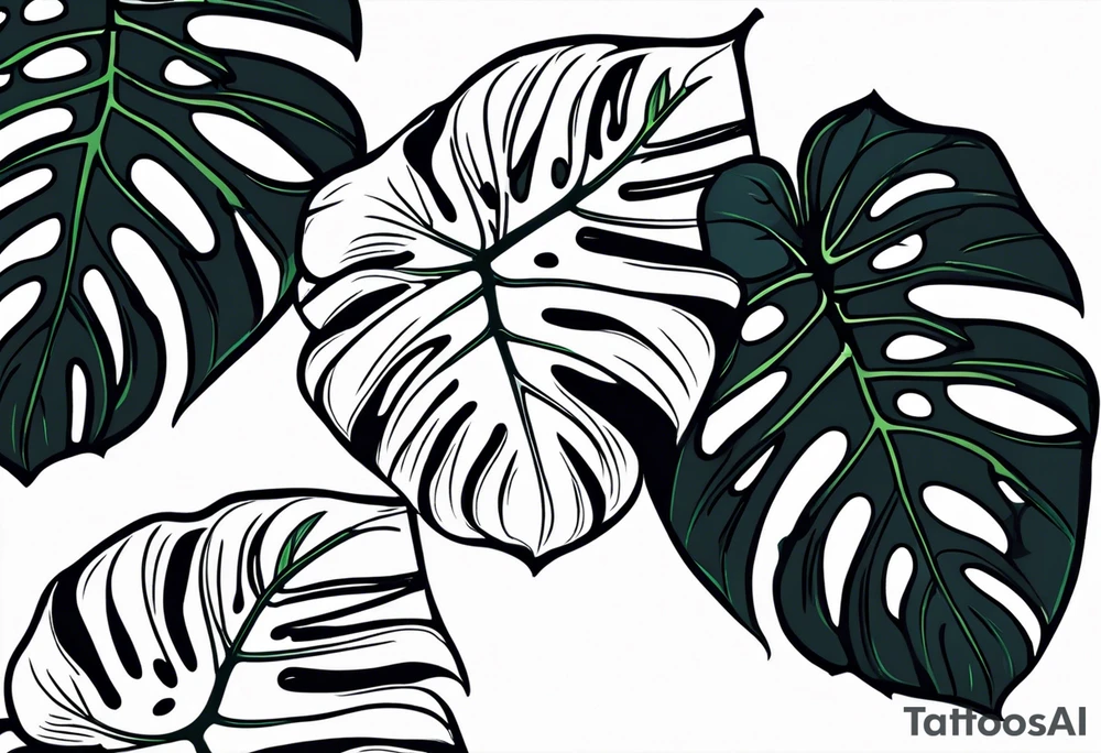 monstera leaf tattoo idea