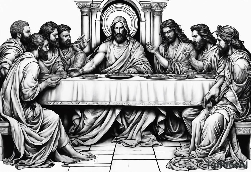 The last supper scene as the devil tattoo idea