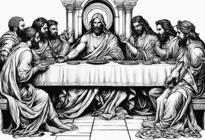 The last supper scene as the devil tattoo idea