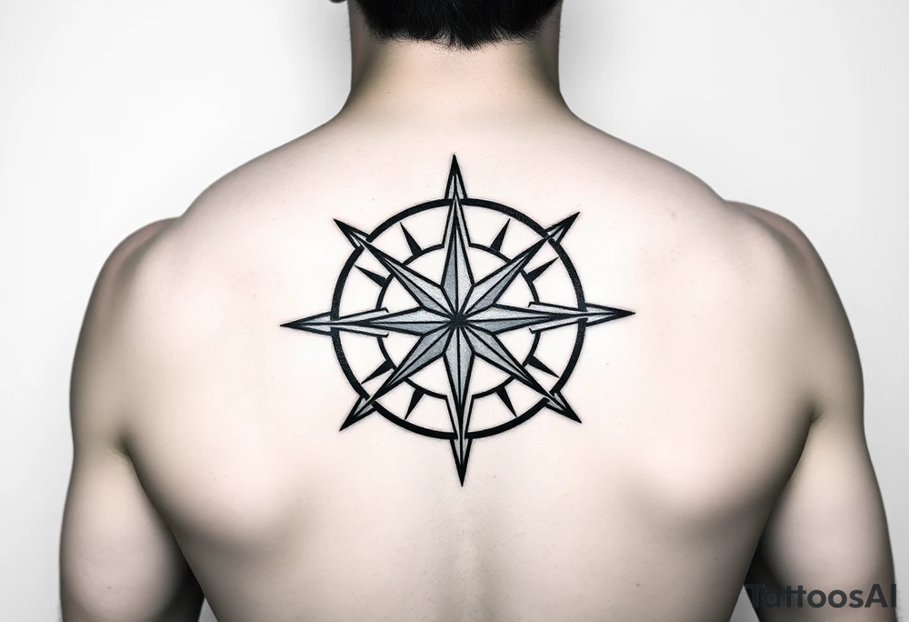 Double layered Compass rose tattoo idea