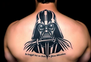 Darth vader Force Choke, “Be Careful Not to Choke On Your Admirations.” tattoo idea