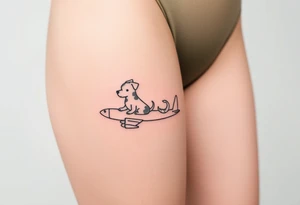 two dogs on an airplane tattoo idea