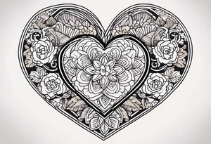 Embroidery heart tattoo idea
