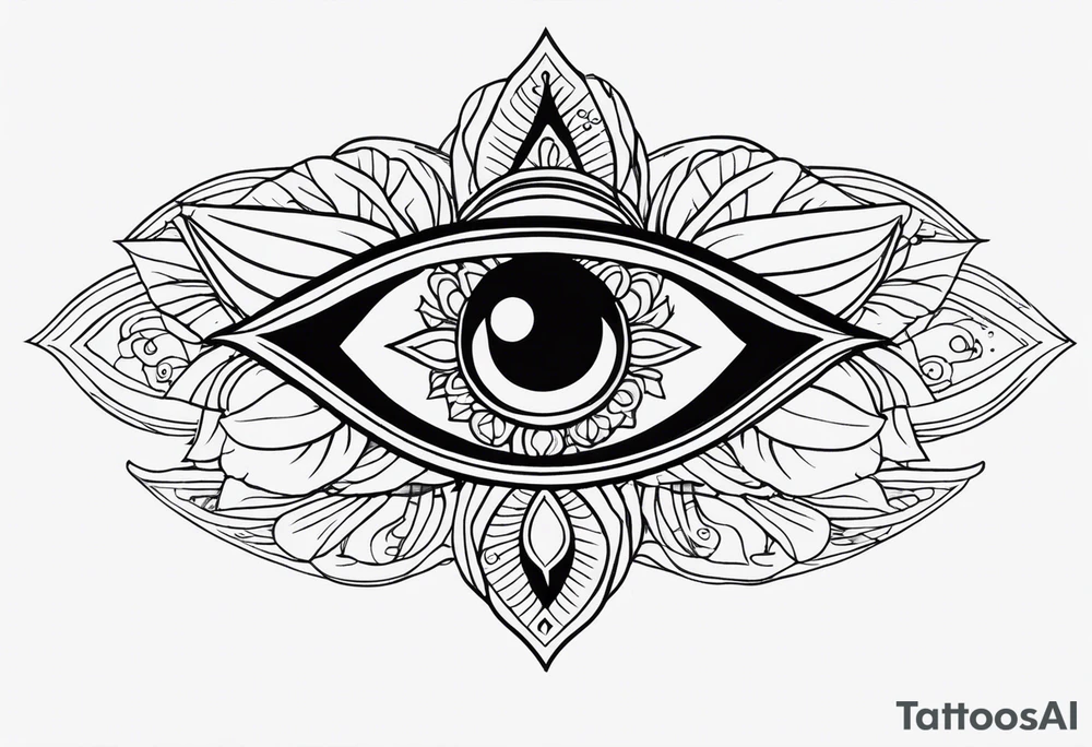 Oeil de ra et fleur tattoo idea