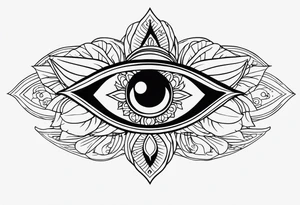 Oeil de ra et fleur tattoo idea