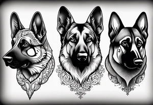 German shepherd profile tattoo idea