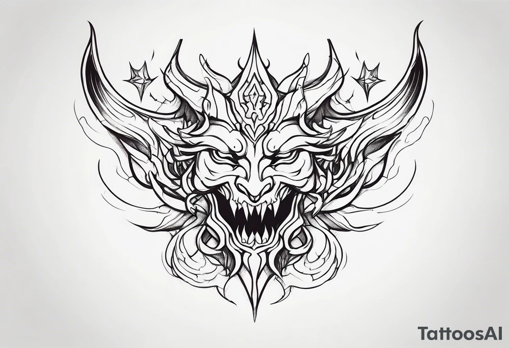 underboob tattoo demon tattoo idea