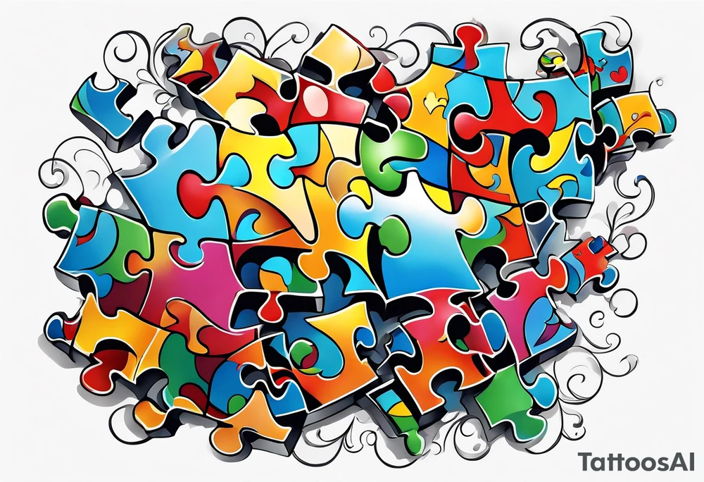 Autism puzzle piece tattoo idea