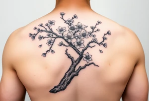 Japanese cherry blossom tree tattoo idea