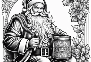 Santa Holding a Candy Can tattoo idea