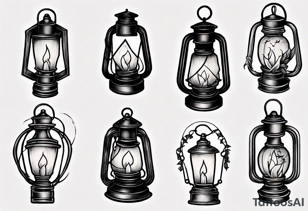 Old school lantern tattoo idea
