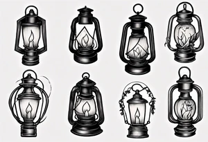 Old school lantern tattoo idea