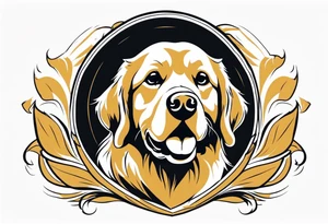 a golden retriever in jujitsu tattoo idea