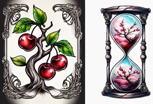 Hourglass
With a cherry tree and a dying tree inside tattoo idea