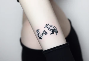 A bear, woodpecker and cardinal tattoo idea