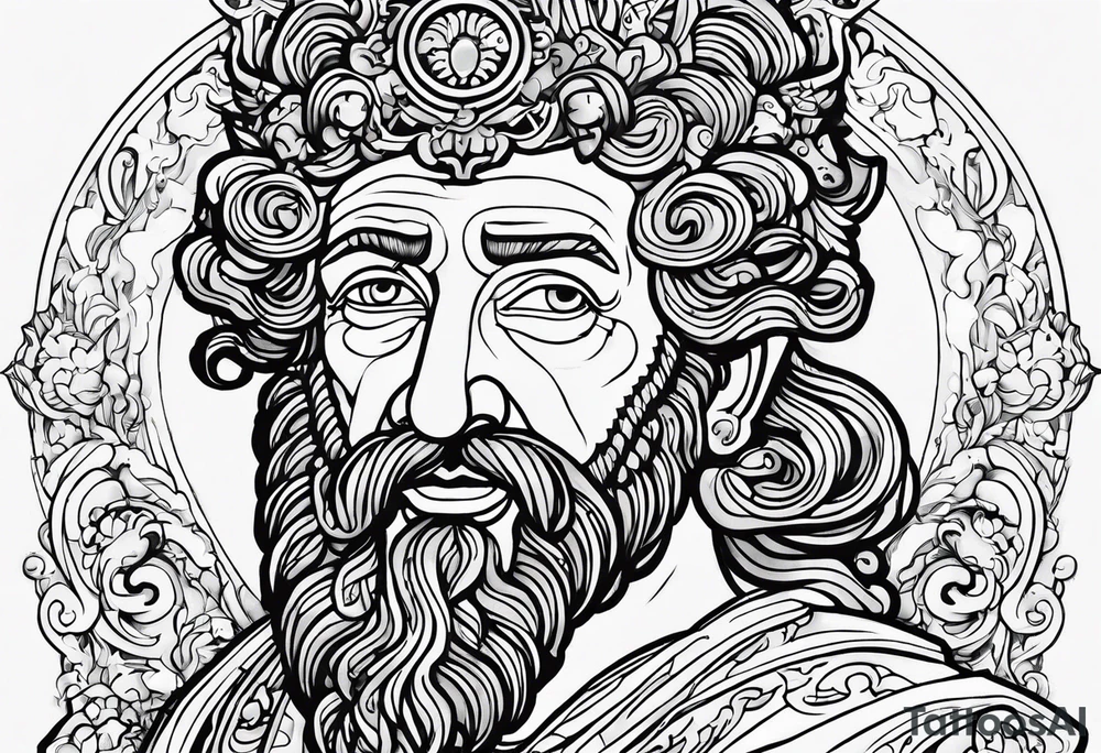 Marcus Aurelius combined with a Scorpio at SpongeBob SquarePants home tattoo idea