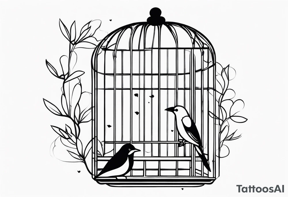 Birds in a Cage tattoo idea
