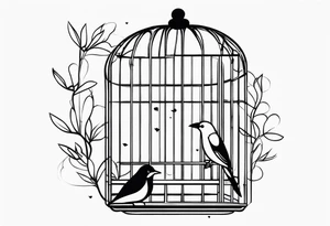 Birds in a Cage tattoo idea