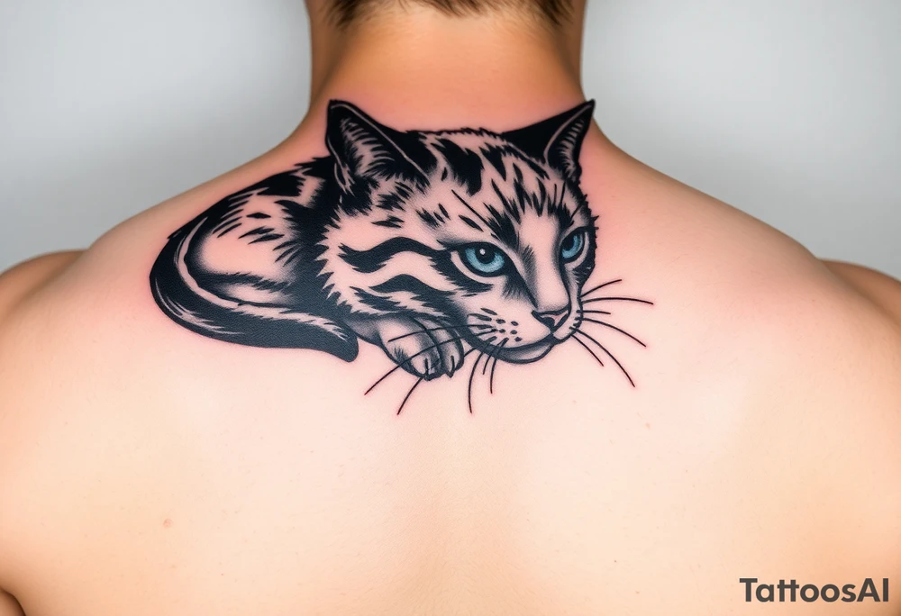 black cat tattoo idea