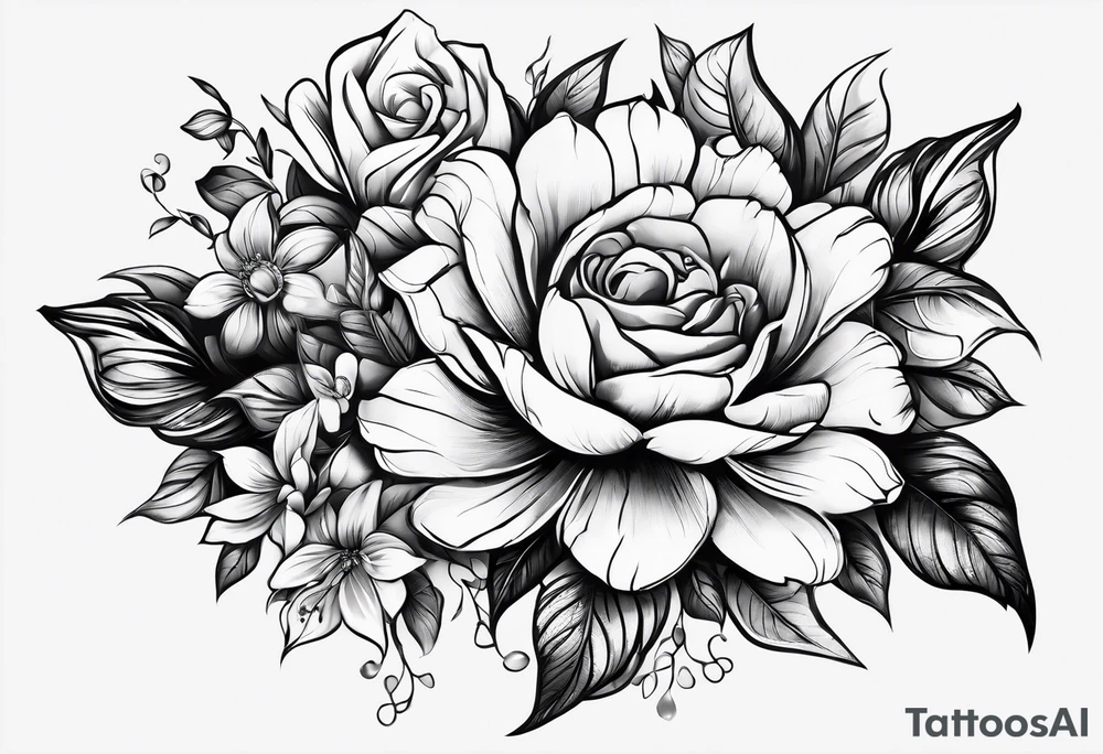 Chains around a flowers, broken due to the strength of the flowers determination to grow despite the efforts to be held back. tattoo idea