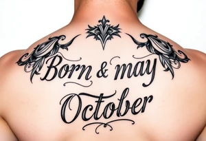 Kody n Whitney lettering and designs
Born may and October tattoo idea