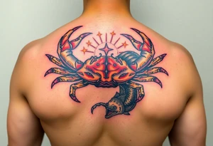 Crab, fish, dragon tattoo idea