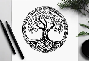 Simple celtic tree of life tattoo idea