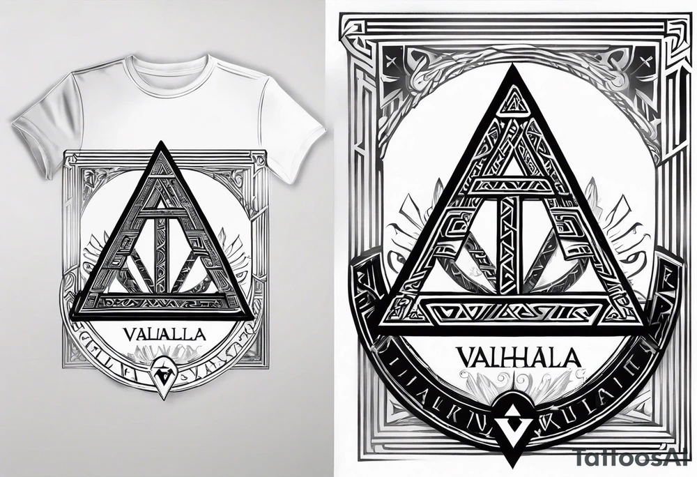 Valhalla shield sword valknut tattoo idea