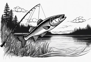 Fishing rod on a lake bank
do not put a fish in the picture tattoo idea
