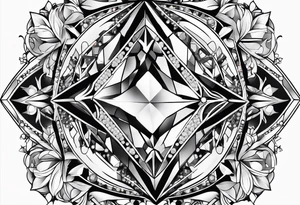 Fancy girly diamonds and gemstones tattoo idea