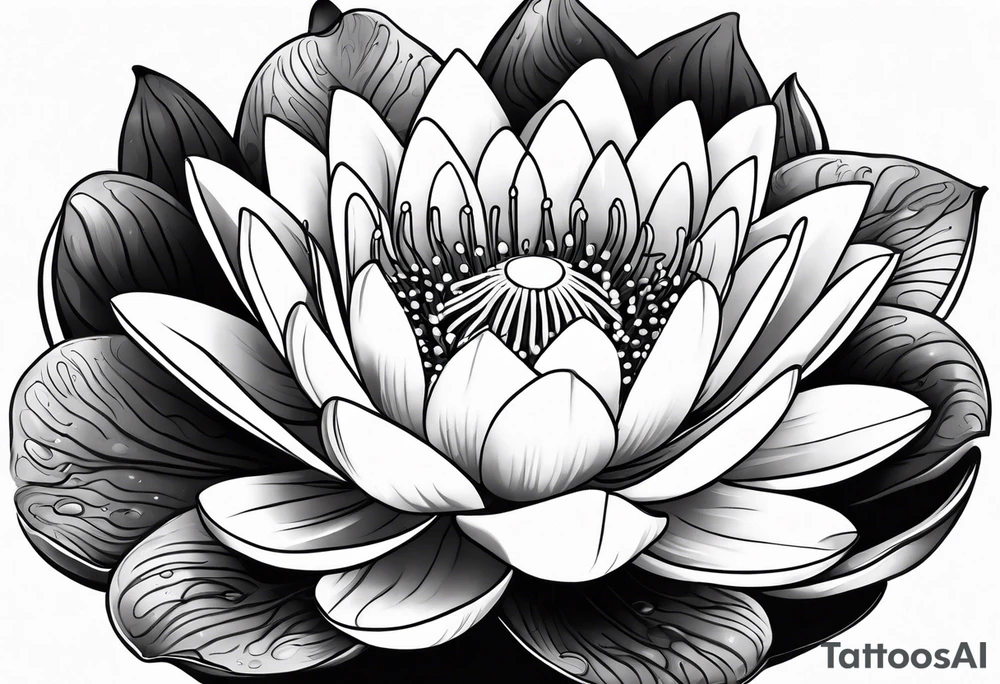 Water lily bouquet tattoo idea