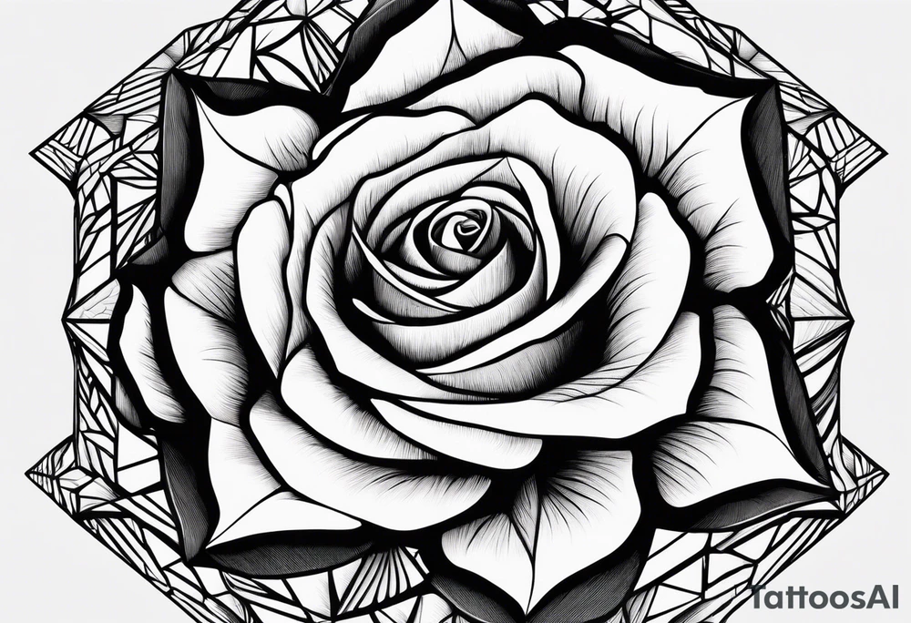 Mc Escher rose make it more mc Escher tattoo idea