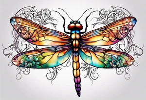 dragonfly vine tattoo idea