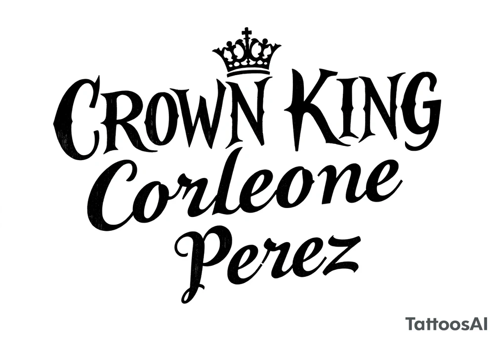 Crown King Corleone Perez tattoo idea