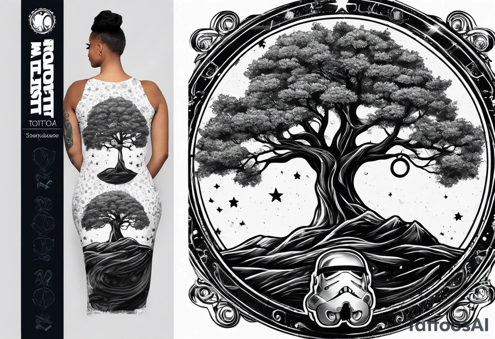 Tree with Star wars and a tardis tattoo idea