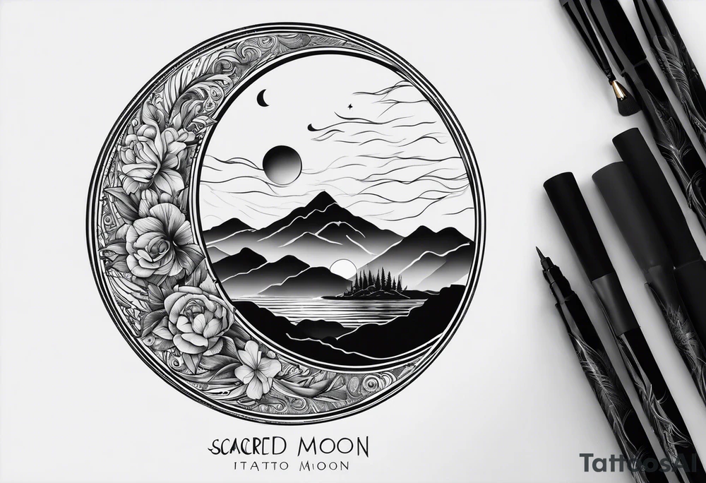 sacred moon tattoo idea