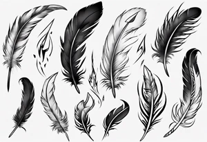 burning feather tattoo idea